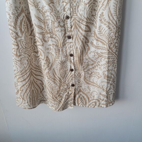 cassee's women's button-front midi skirt paisley print pocket lined - Picture 4 of 8